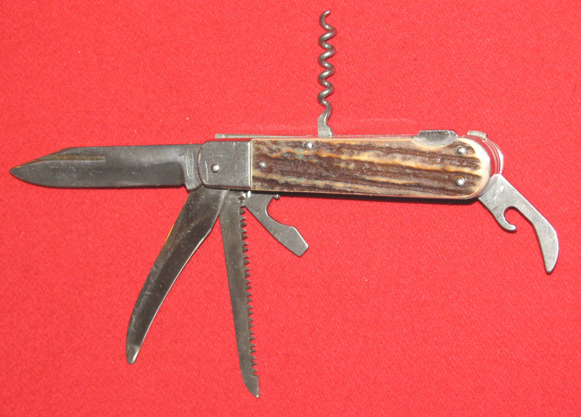 Mikov CZECHO SLOVAKIA Taschenmesser mit Horn und Lederscheide – Bild 3