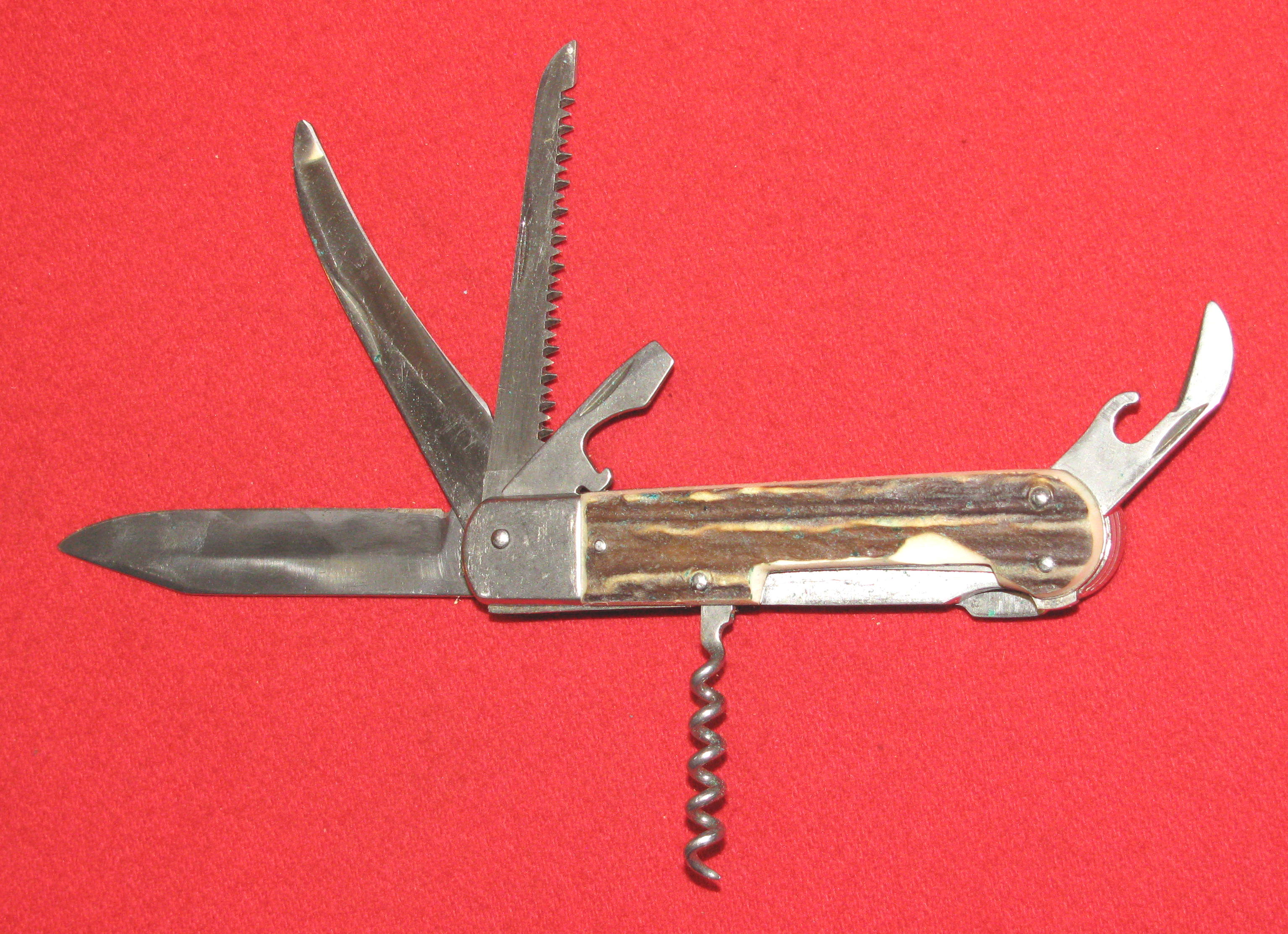 Mikov CZECHO SLOVAKIA Taschenmesser mit Horn und Lederscheide – Bild 1