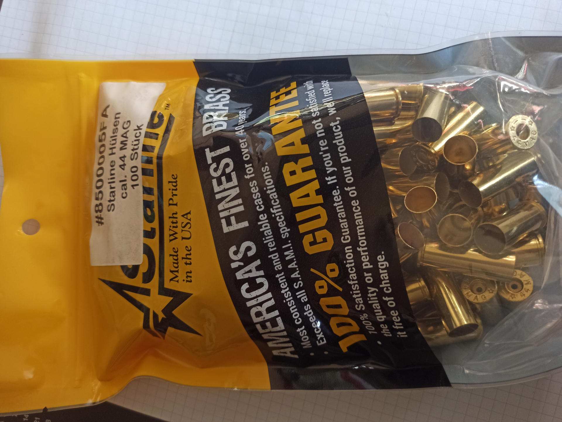 100St neue Boxer Hülsen .44 Mag – Bild 1