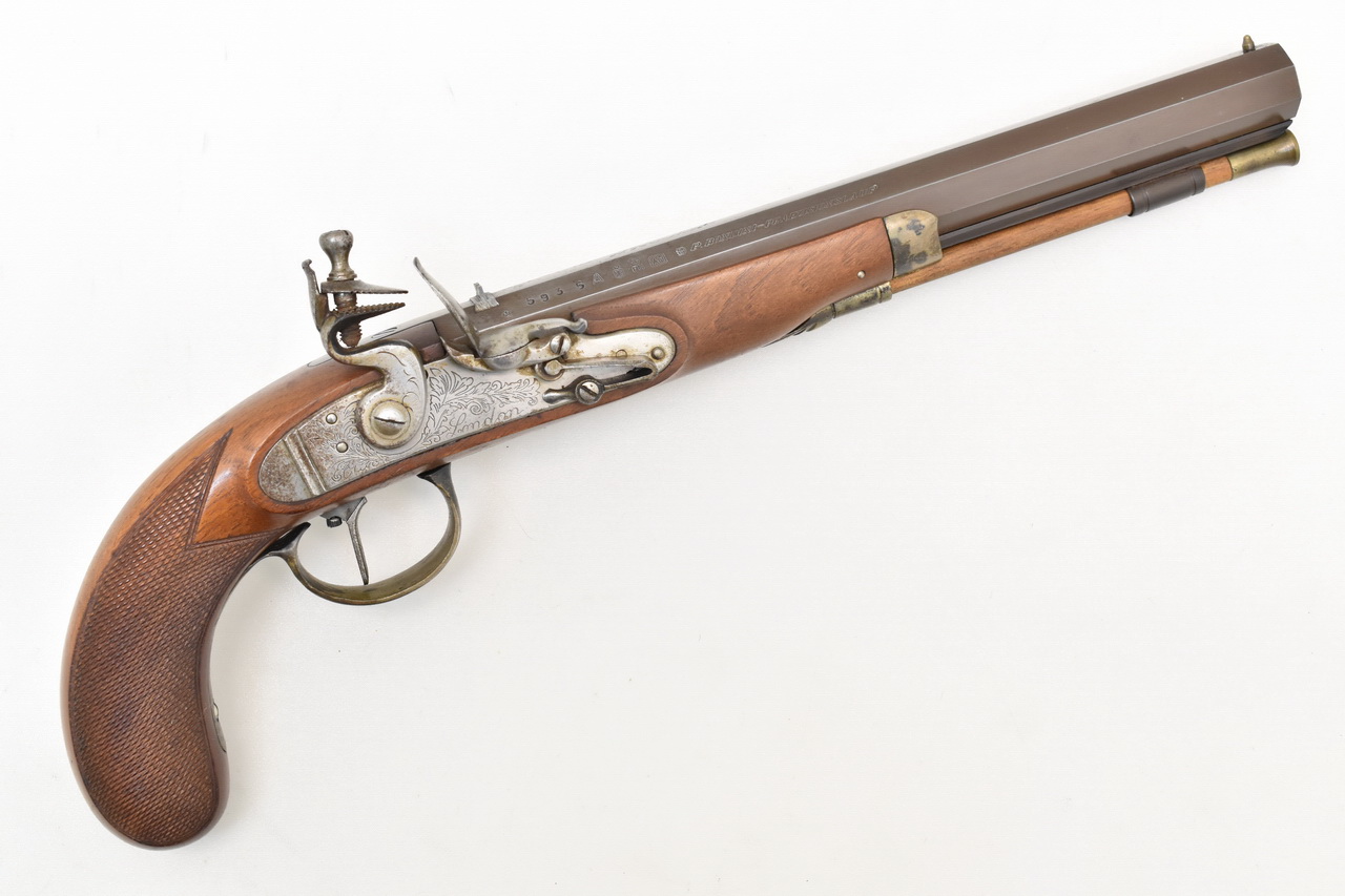 BONDINI Steinschloß - Pistole " W. MOORE LONDON " im Kaliber .45 BP – Bild 1