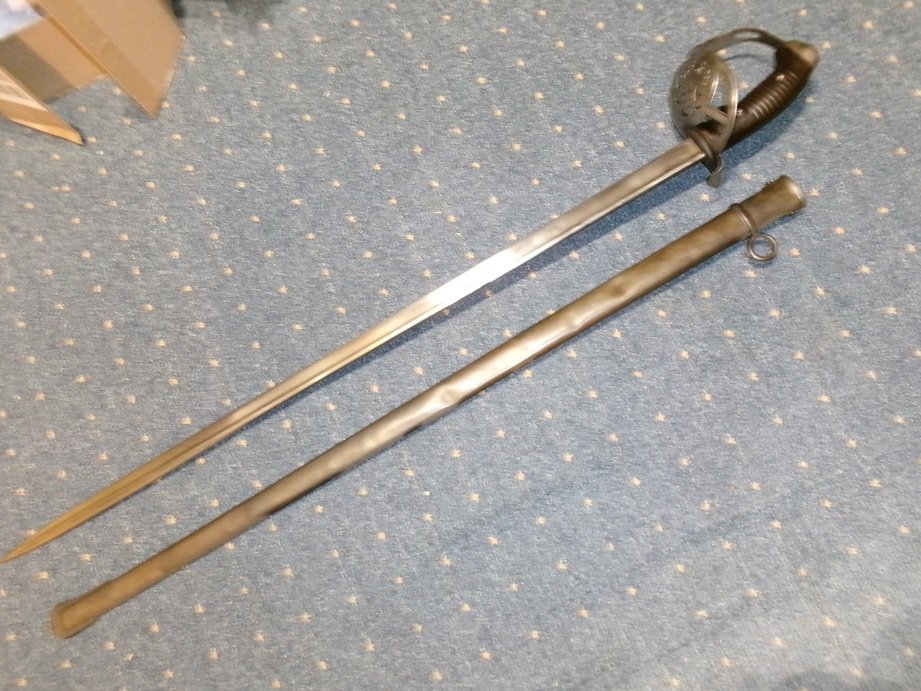 nummerngleich Württembergischer KD 89, Kammerstück, Truppenstempel Dragoner, Kavallerie Degen,Säbel – Bild 3