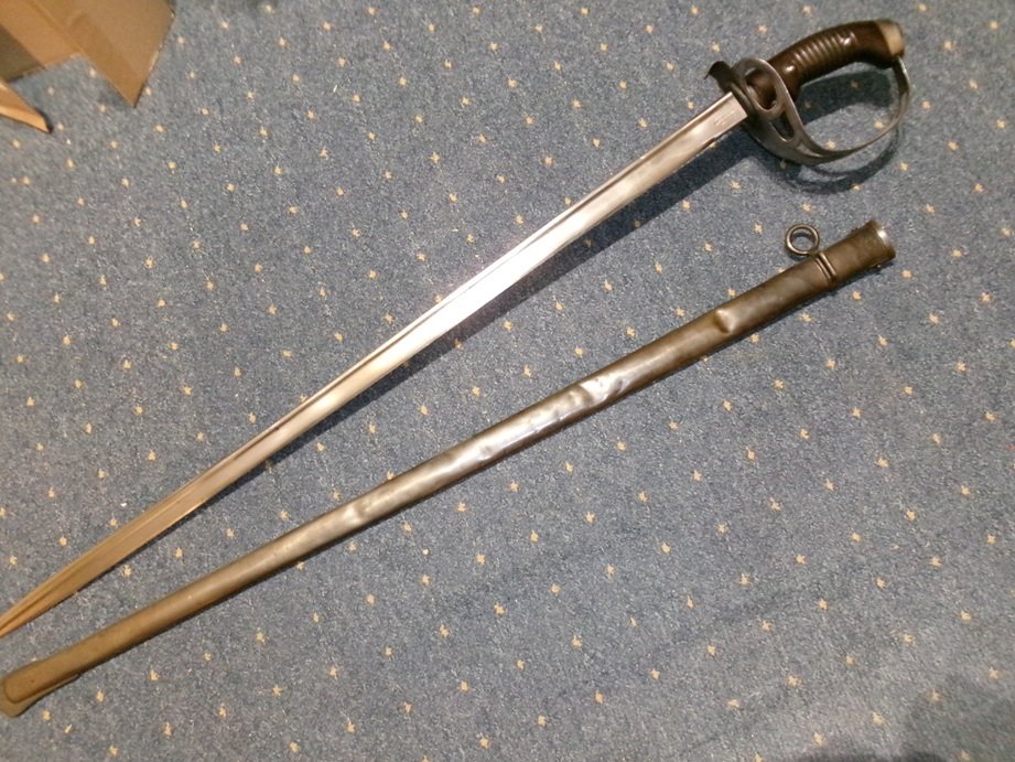 nummerngleich Württembergischer KD 89, Kammerstück, Truppenstempel Dragoner, Kavallerie Degen,Säbel – Bild 2