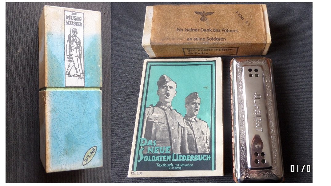 Soldaten Mundharmonika (All Right) + Liederbuch bis 1945, (Weihnachtsgeschenk) 2WK!!! – Bild 1