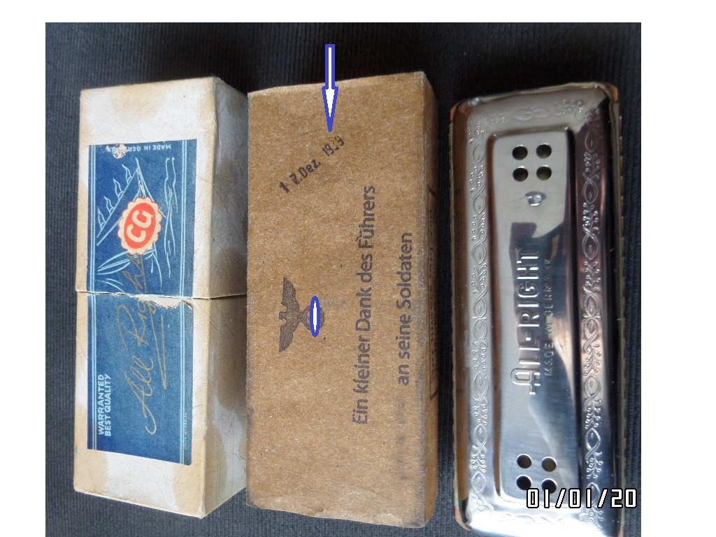 Soldaten Mundharmonika (All Right) + Liederbuch bis 1945, (Weihnachtsgeschenk) 2WK!!! – Bild 5