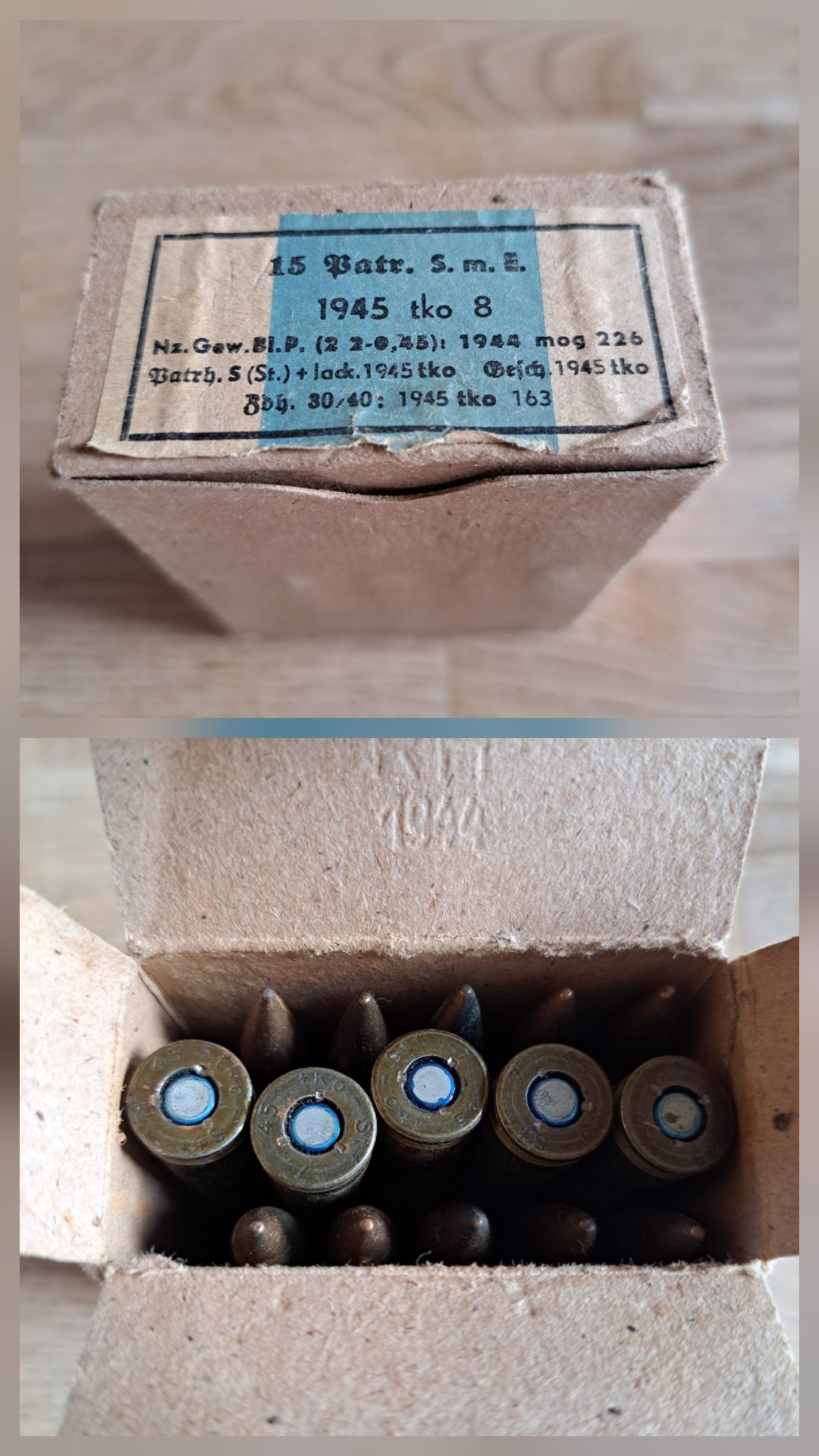 Sammlungsauflösung, komplette Packung 8x57 IS Patronen von 1945 – Bild 1