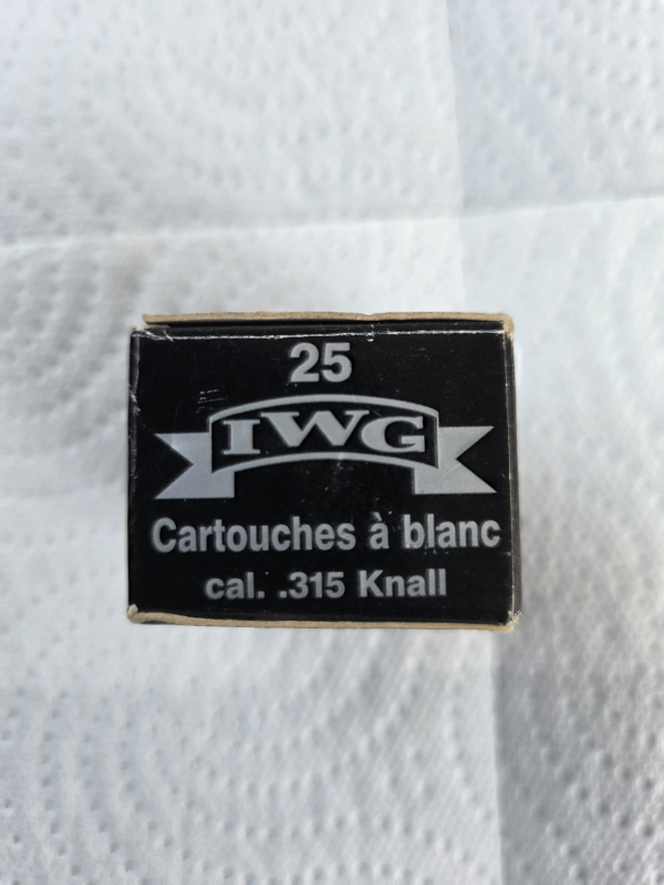 50 Stück IWG Knallpatronen Cal. 315 Knall (selten) – Bild 1