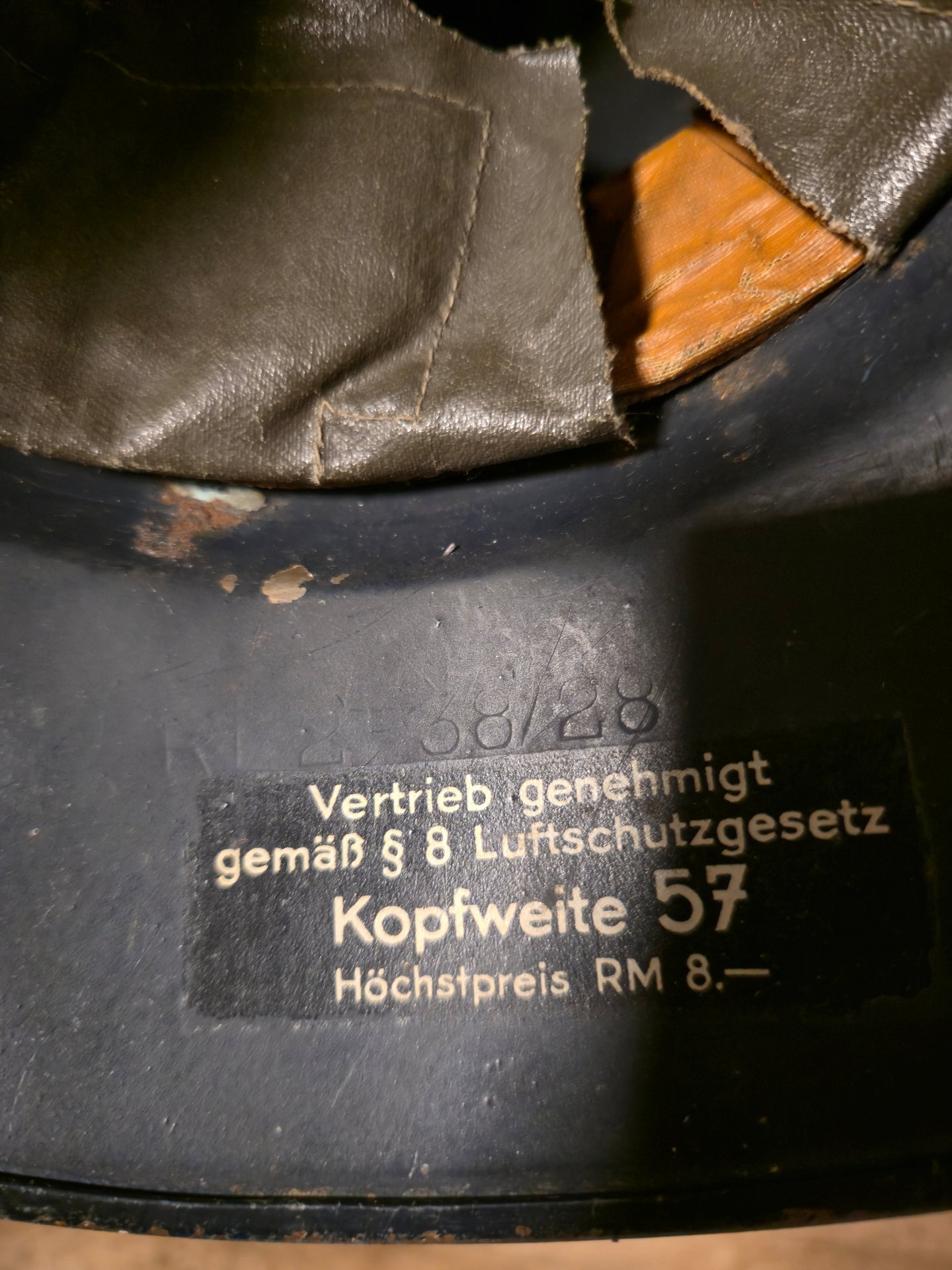 Stahlhelm Wehrmacht Luftschutz 2 Weltkrieg Gladiator RL 2 38/28 – Bild 7