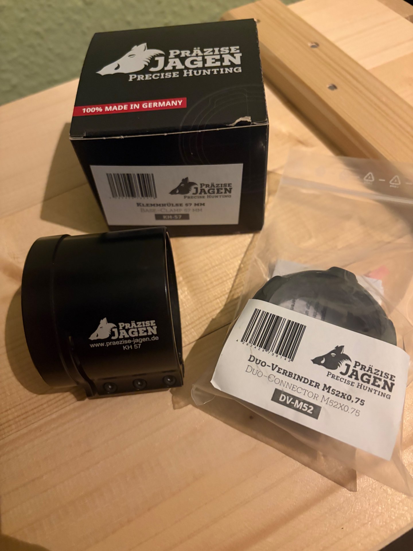 Präzise Jagen Adapter KH 57 mm + DUO Verbinder M52x0,75 – Bild 1
