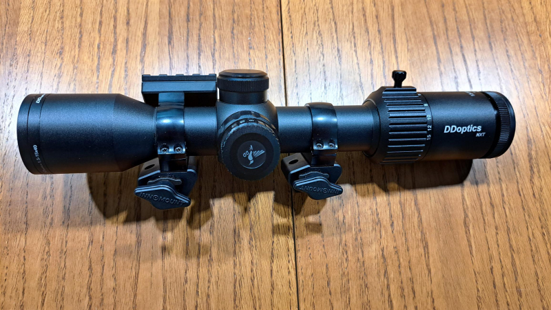 DDoptics 1,5-15x40 NXT I-Fiber,Innogun-Zero-Pica-Montage, Adapter Präzise Jagen, Huckepackmontage – Bild 2