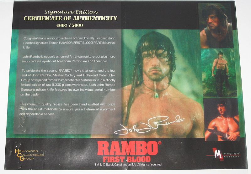 RAMBO I Messer First Blood John J. Rambo Individually Numbered Signature Edition Neu/Ovp – bild 3