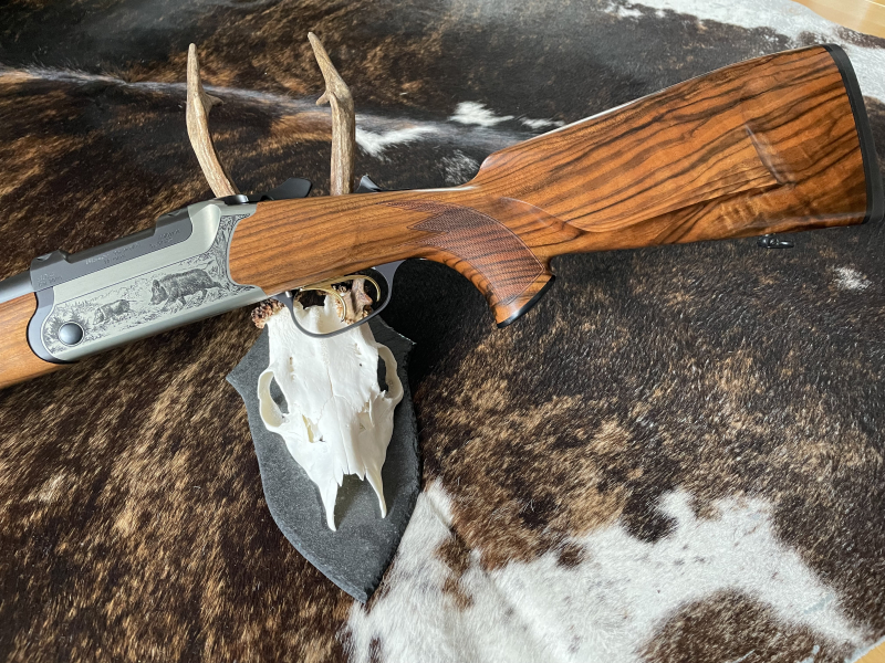 Blaser Bockdrilling BD14 Luxus, Kal. 8x57IRS, .22Hornet, 20/76, Holzklasse 7!!! Traumwaffe!!! – Bild 6