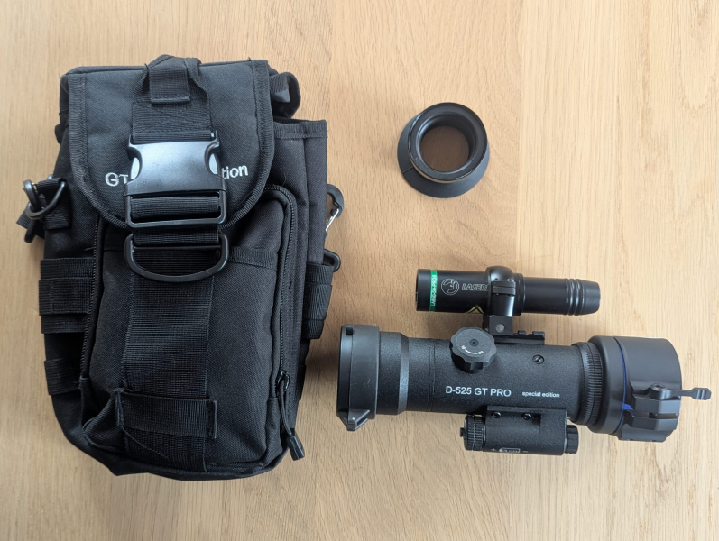 Komplettset! Nachtsichtvorsatzgerät D-525 GT „schwarz/weiß“, Laserluchs, Rusan-Adapter – Bild 2
