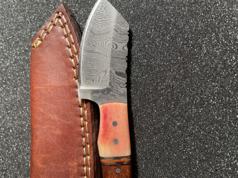 Damastmesser mit Lederscheide – billede 2