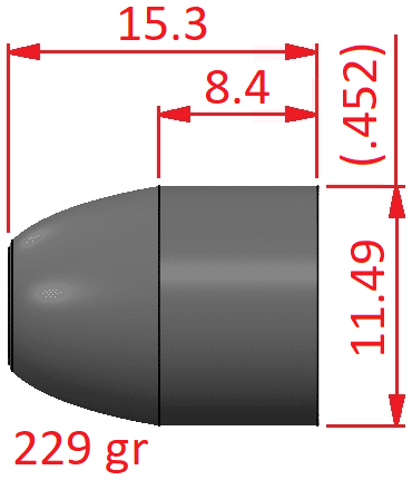 45 ACP / .45 LC Geschosse | 621 Stk. | Blei-Epoxydbeschicht & .452 kalibriert | 229 grain | RAL 5018 – Bild 3