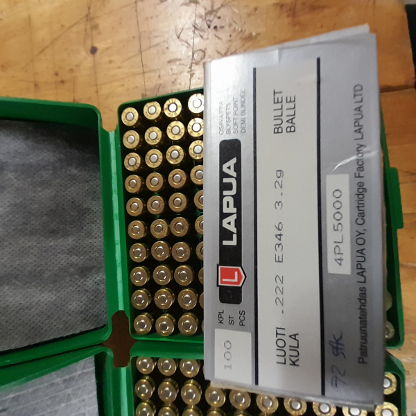 Konvolut 250 Hülsen 222 Rem mit Box und 72 Geschosse Lapua – image 4