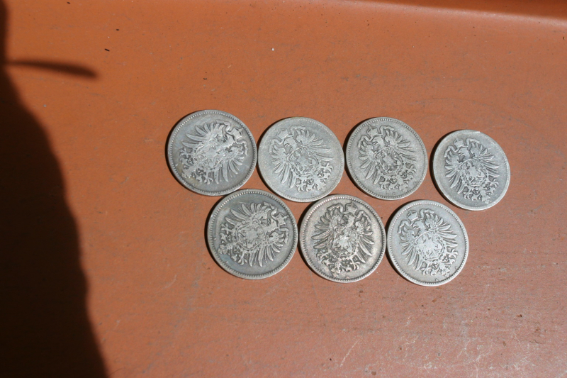 Silber Münzen alte 1 Reichsmarkstücke – immagine 2