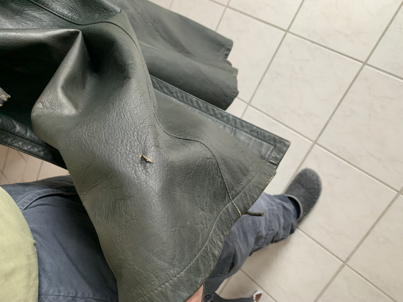 Schwerer Ledermantel grün – slika 5