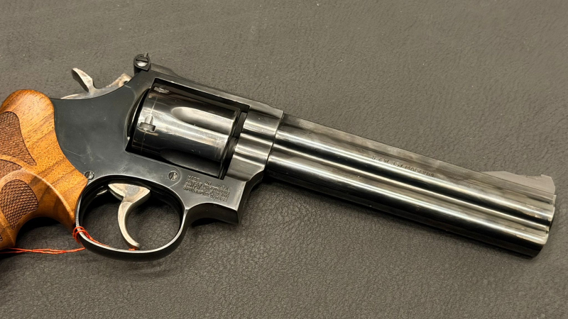 Smith & Wesson Mod. 586-1 | .357 Magnum | 6" Lauf | Nill Rhomlas Formgriff | Revolver – Bild 6