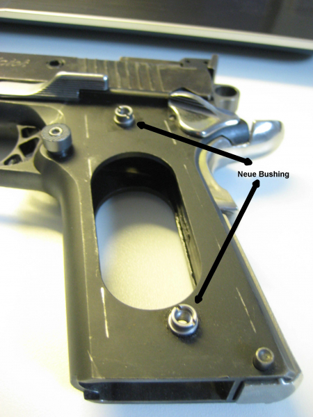 Bushings (neu) für 1911 Griffstück 4x Colt/Peters Stahl/KPS Omega – Bild 2