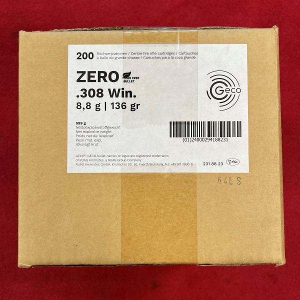 Geco Zero .308 Win. 8,8g / 136gr - 200 Schuss - inkl. Versand – Bild 3