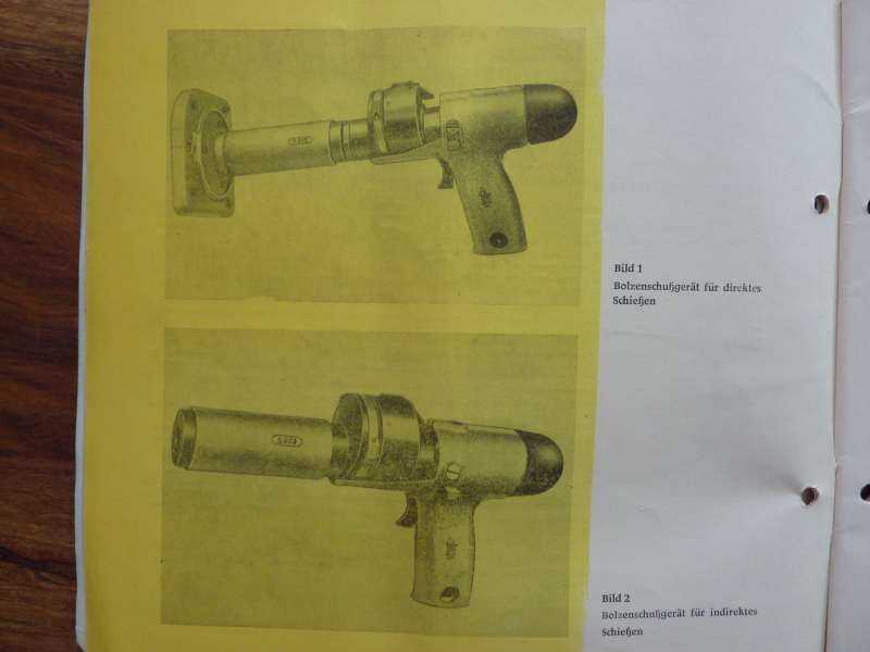 Bolzenschuss-/Bolzenschuß-/Schlaggerät, Nagelsetzer, VEB, Suhl, DDR, Bedienungsanleitung – Bild 2