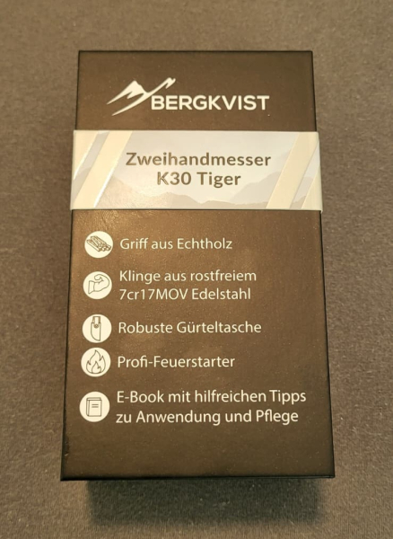 BERGKVIST K30 Tiger Klappmesser mit Tasche und Feuerstahl – Bild 4