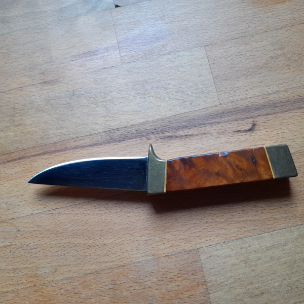 Handmade Messer mit Wurzelmaserholz Griff – stampa 3