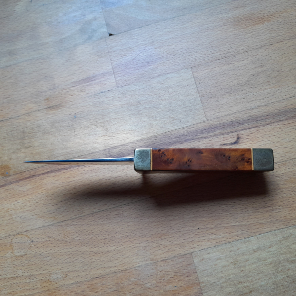 Handmade Messer mit Wurzelmaserholz Griff – stampa 4