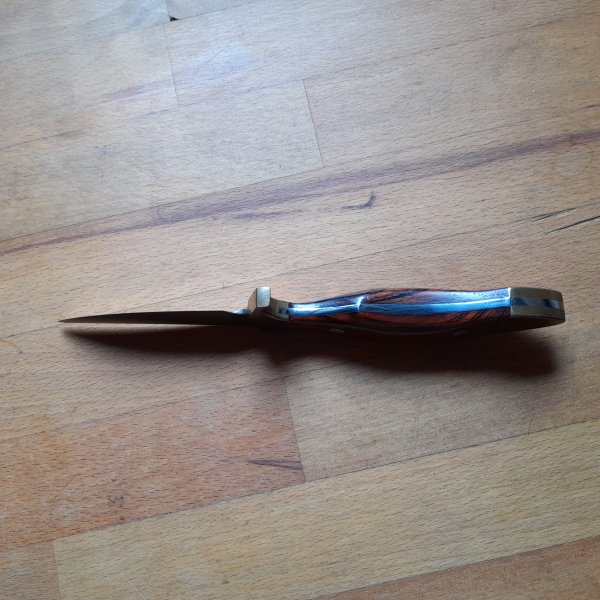 Handmade Messer mit Kirschholz Griff, Messing Parierstange – Bild 2
