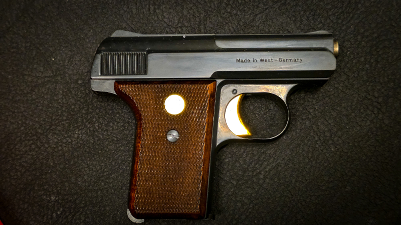 Reck P8 | 6,35 mm Browning | Holzgriffschalen | Originalbox | Lauf spiegelblank | Taschenpistole – stampa 3