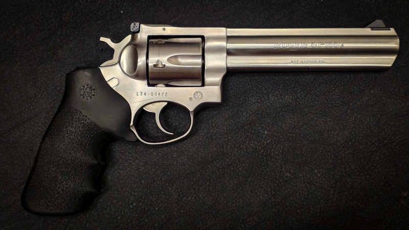 Revolver Ruger GP100 | .357 Magnum | 6" Lauf | Edelstahl | Hogue Griff | Bestzustand | Originalbox – Bild 5