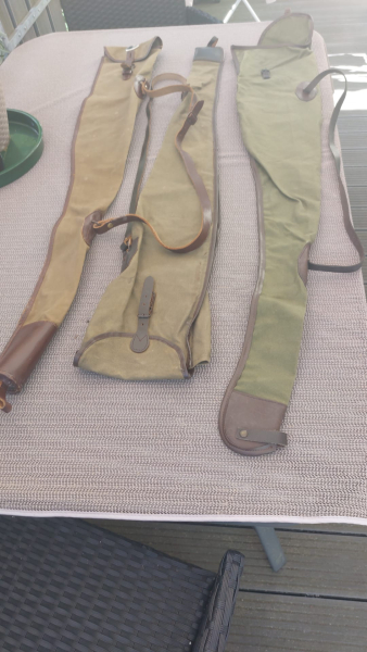 Flintenfutterale Leinen- Leder grün – Bild 2