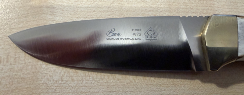 PUMA Ben Jagdmesser 14C28N – Holzbox Zertifikat Scheide – Bild 4