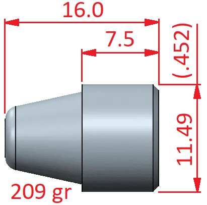 45 ACP | SWC-Geschosse | 621 Stk. | Blei-Epoxydbeschicht & .452 kalibriert | 209 grain | RAL 5018 – Bild 3
