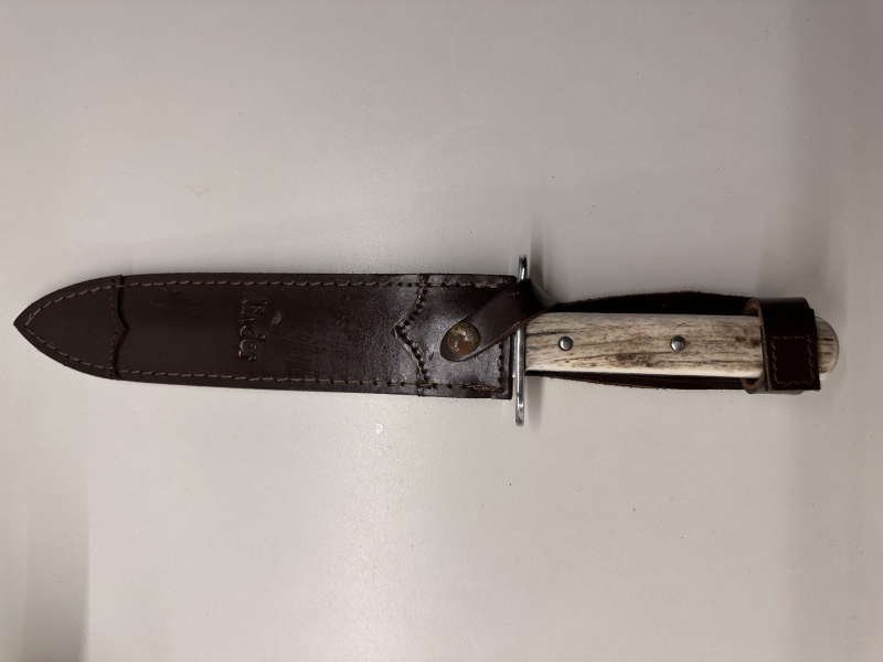 Linder Abfangmesser / Dolch mit Hirschhorngriff – 440A Rostfrei – inkl. Lederscheide (Art. 442423) – Bild 3