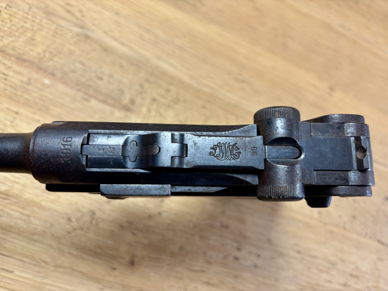 Pistole Luger P08 DWM 1916 - 9mm inkl Lederholster – Bild 3