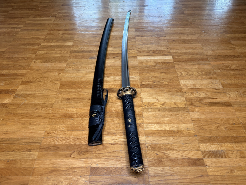 Katana 24 Karat vergoldet Samuraischwert "Snake" mit echter Honsanmai Klinge 1095 er Carbonstahl – Bild 2