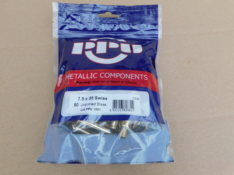 7,5x55 swiss PPU Hülsen 50 stk # C-345 #SSZ Berka – Bild 1