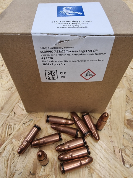 7,62x25 Tokarev Surplus Patronen 200 Stk. Berdanzündung #SSZ Berka – Bild 1