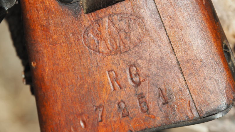 Aus Sammlung ! Schaftset für Carcano "Terni" M1891/41 Gewehr / Komplett mit Metallteilen ! – Bild 3