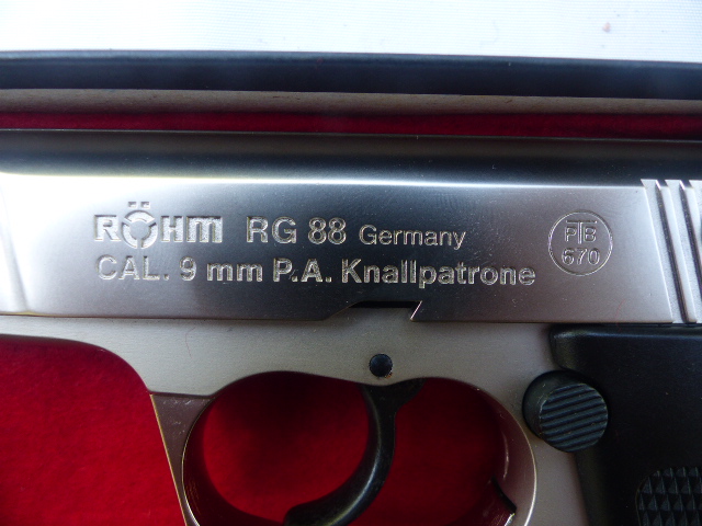 Originale Röhm RG 88 vernickelt 9mm PAK mit Ovp, Abschussbecher, Bürste ungeschossen aus Sammlung – Bild 4