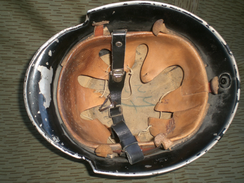 Deutscher Stahlhelm 2. Weltkrieg Originalstück Feuerwehrkommandantenhelm mit Emblem – Bild 5