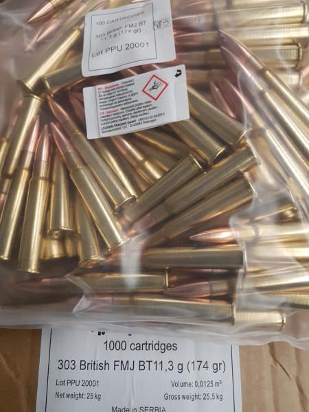 .303British/174grs FMJBT PPU Bulk 500 Stk.A-143B # SSZ Berka – Bild 1