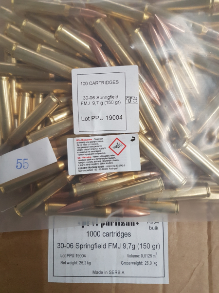 30-06/150grs FMJ PPU Bulk 100 Stk. A-094 # SSZ Berka – Bild 1