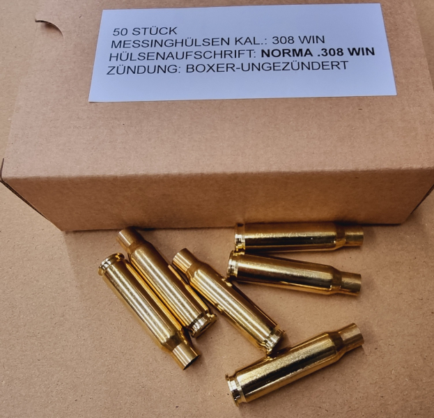.308win Boxer-Hülsen Norma 50 stk. # SSZ Berka – Bild 1
