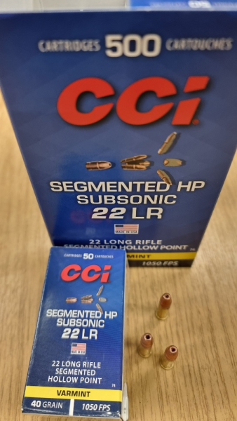 .22LR 40grs CCI verkupf. Segmented HP Subsonic No. 74 50Stk. # SSZ Berka – Bild 1