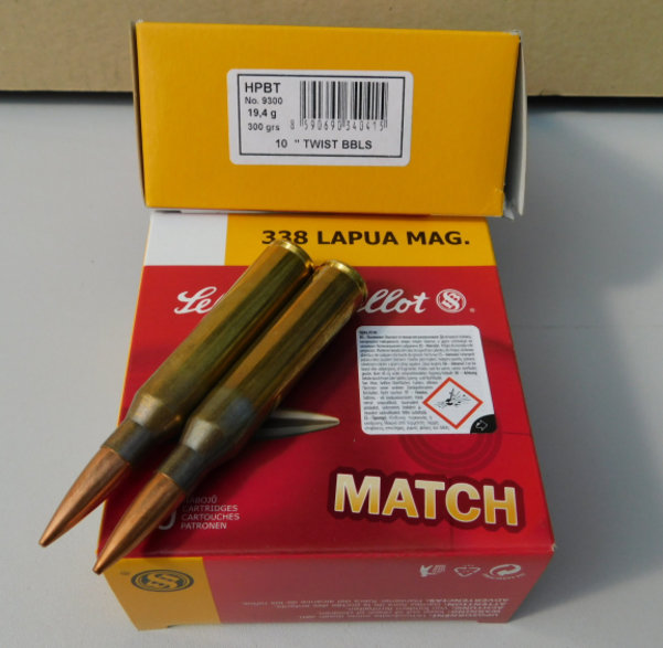 .338Lapua Mag./300grs. HPBT S&B Match 10 Stk. – Bild 1