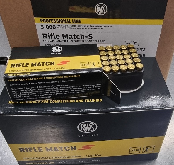.22LR 40grs RWS Rifle Match S 5000 Stk. Nr. 2314372 # SSZ Berka – Bild 1