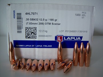 100 St.LAPUA Geschosse.30(308 Dia)-185-OTM-Scenar-HPBT-#GB432 – Bild 1