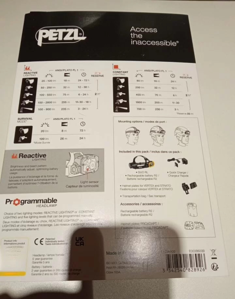 Stirnlampe Petzl Duo RL – neu, unbenutzt – Bild 2